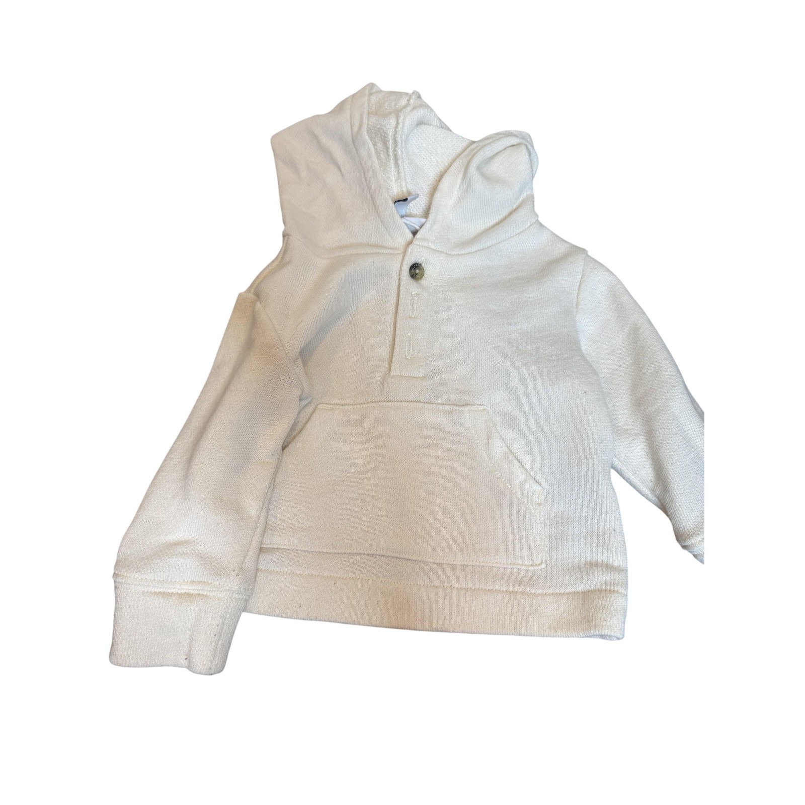 Janie And Jack Sweater Baby Boys 9-12 Months White Hooded Pullover Knit